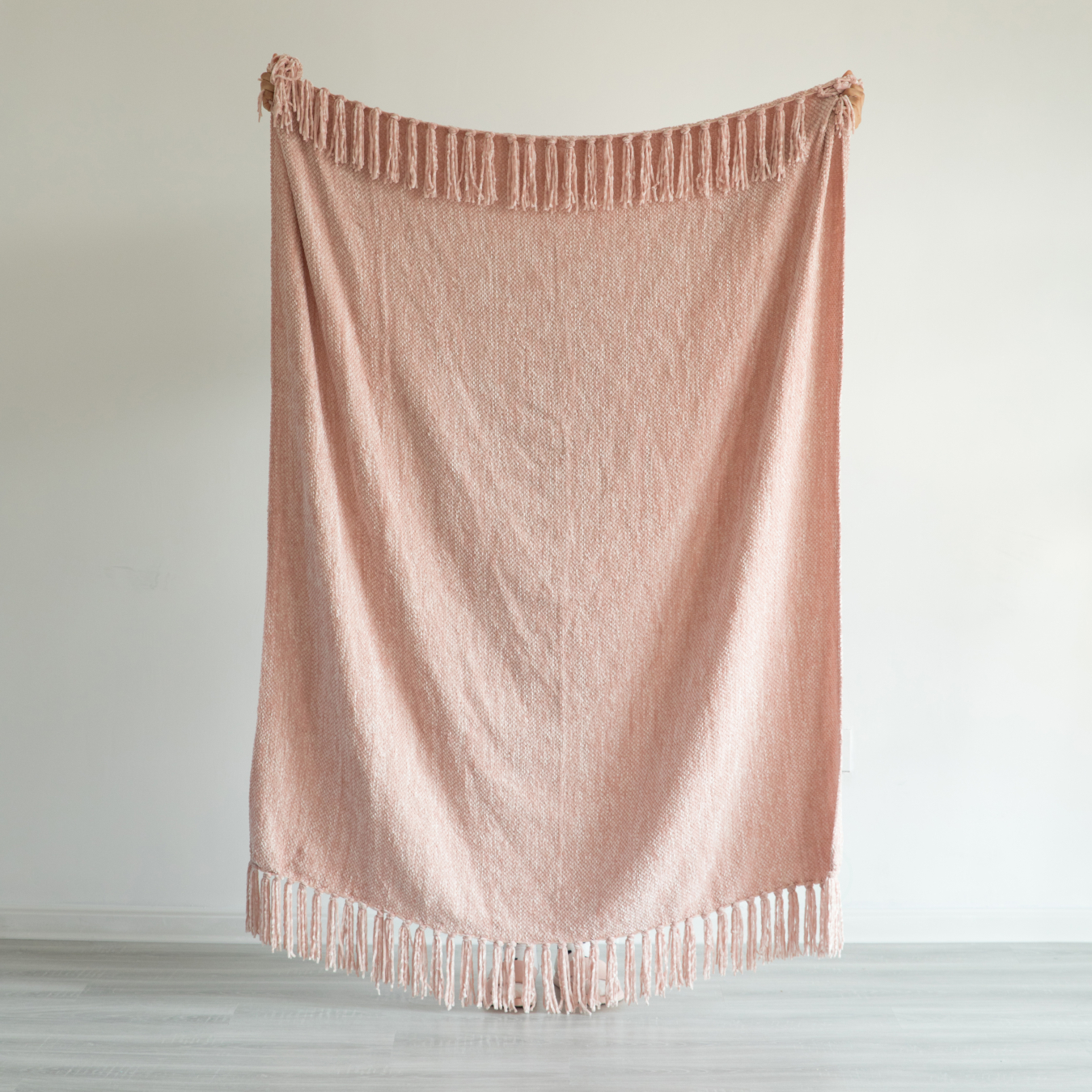Pink Decorative Chenille Throw Blanket